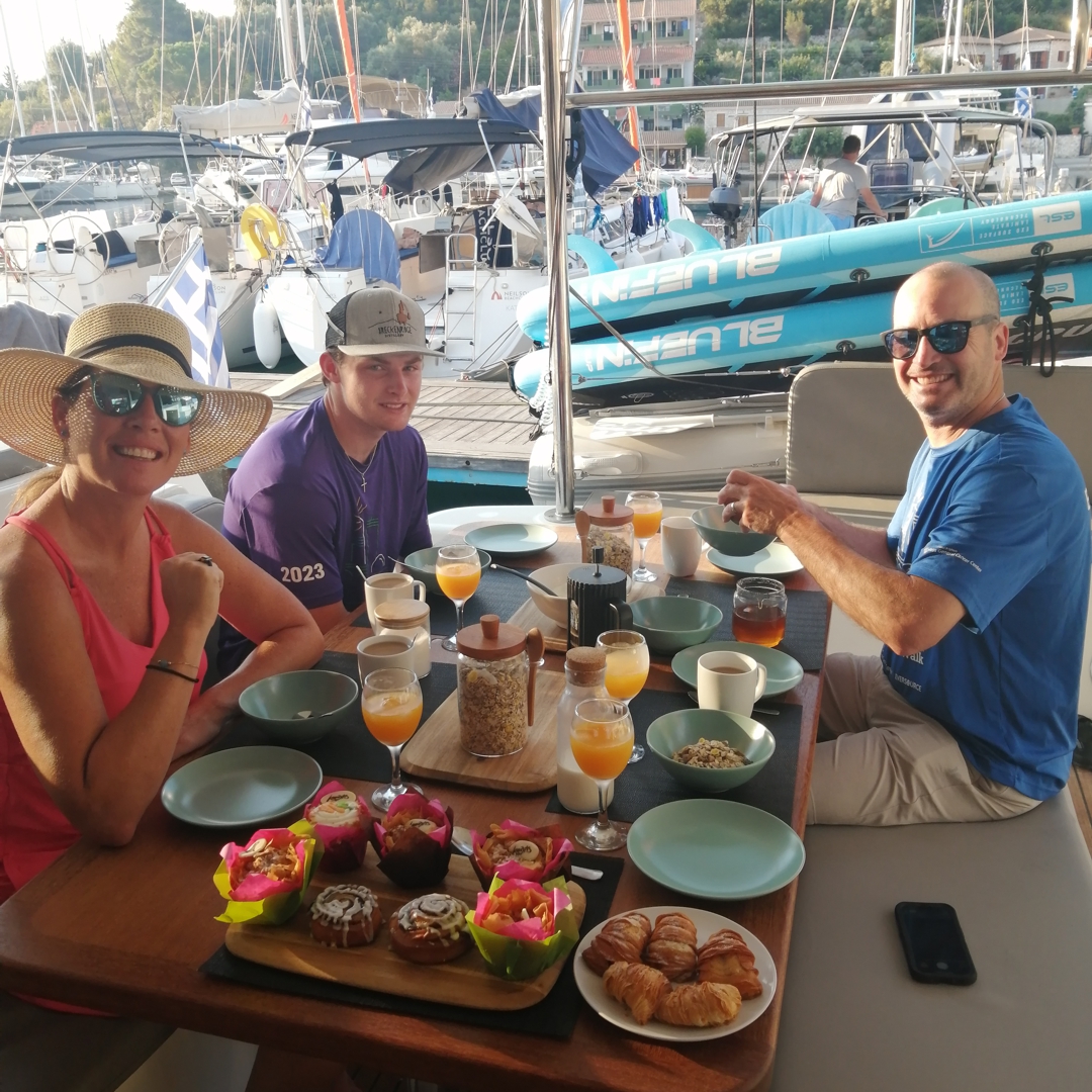 Celebrating a special event on Catamaran JOY.